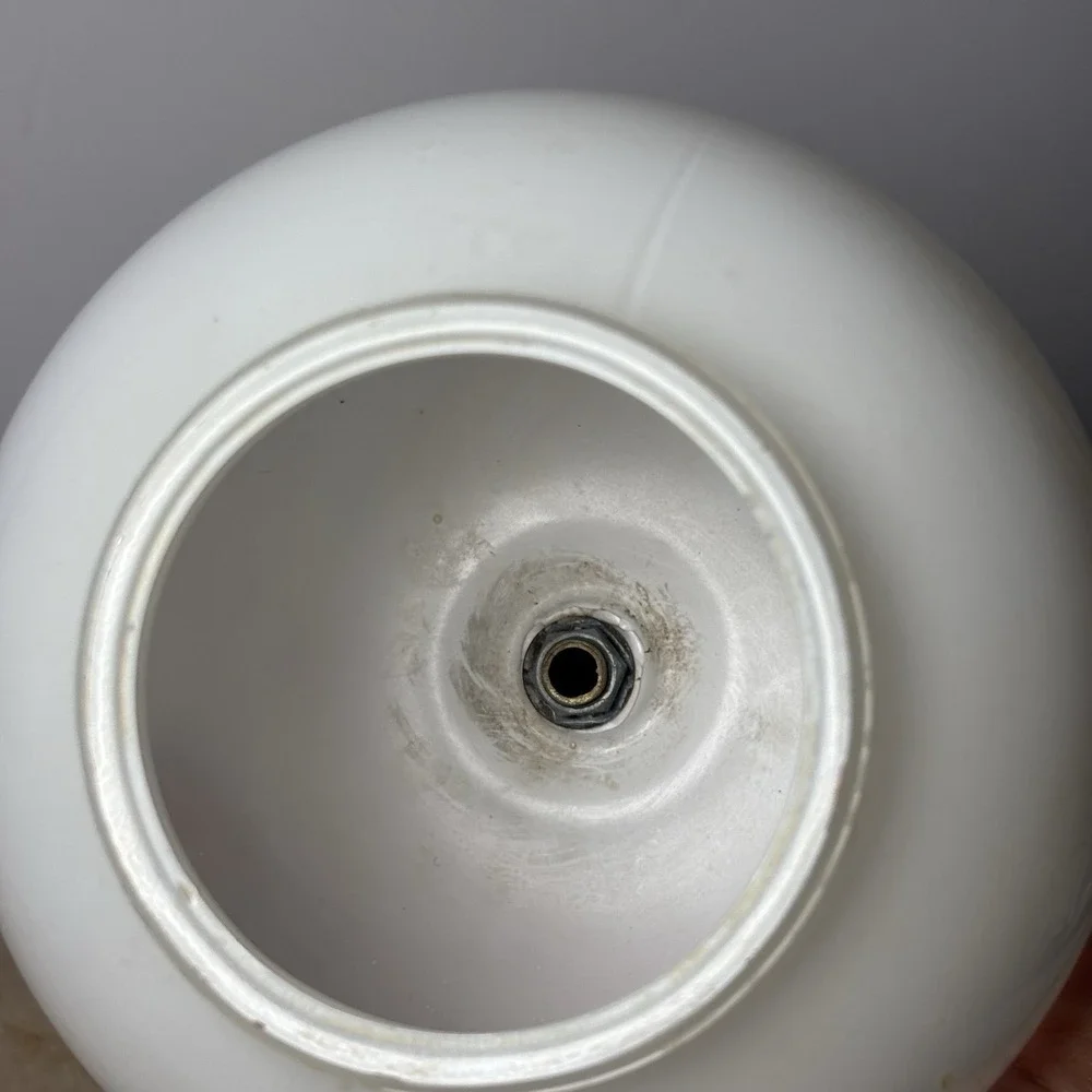 Vintage‎ White Dome Ceiling Light Lamp Fixture Ball Shade Brass Retro Country